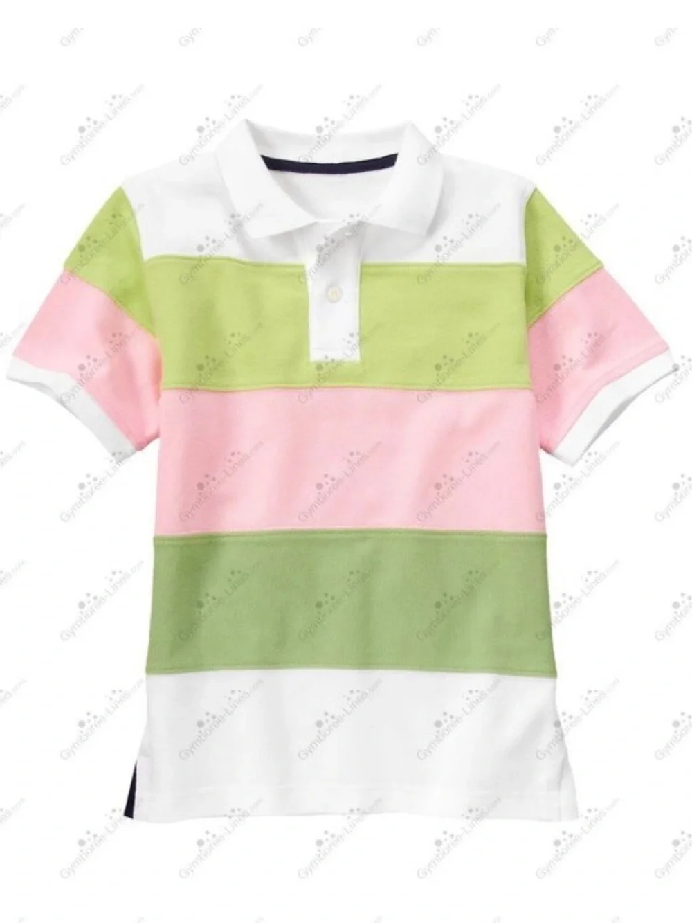 Gymboree Boys Colorblock Stripes Pastel Polo Short Sleeve Shirt Size 7
